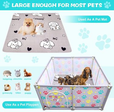 Клітка-манеж для тварин з нержавіючої сталі та міцного полотна, сіра та блакитна, для великих собак, котів, дрібних тварин