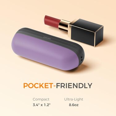 Нагрівач для рук OCOOPA UT2S Mini, 5200mAh, 2 шт. в комплекті, магнітний, електричний, для кемпінгу та активного відпочинку, подарунок для жінок та чоловіків (чорний/фіолетовий)