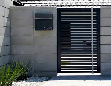 Поштова скринька настінна Anthrazit RAL 7016 для газет, велика (XXL, Laser 2) з можливістю нанесення адреси