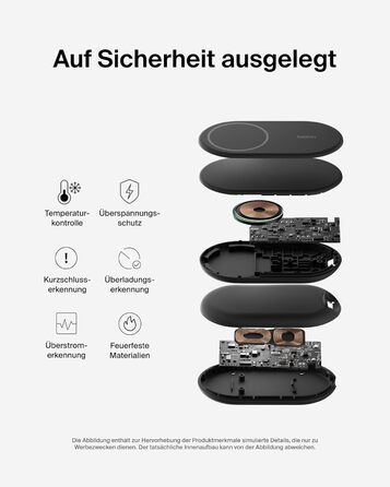 Belkin BoostCharge: Бездротовий зарядний пристрій з магнітним кріпленням Qi2, 15 Вт, сумісний з MagSafe для iPhone 17, Air, 16, 15, 14, 13, 12, Pixel, з функцією підставки – Чорний