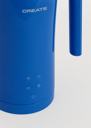 Електричний спінювач молока CREATE MilkFrother, блакитний: сенсорний дисплей, 4 програми, 350 мл, гарячий/холодний, 400W