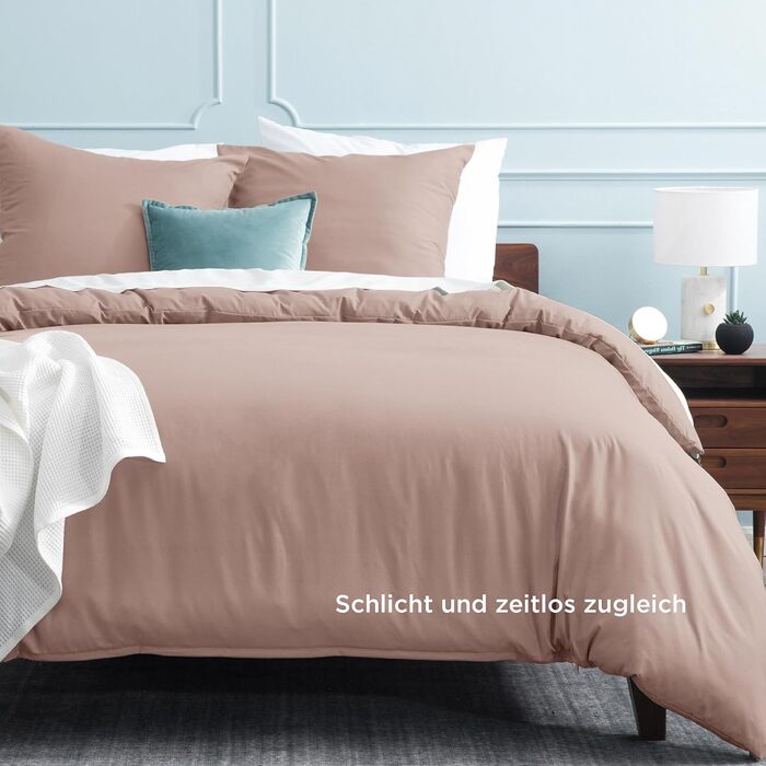 Комплект постільної білизни BEDSURE 135x200 2шт: ковдра 135x200 см, наволочка 80x80 см, Adobe Rose, мікрофібра, поліестер, з блискавкою, ÖKO-TEX