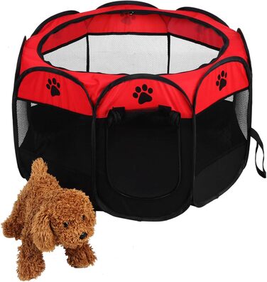Клітка-забіг для цуценят Ejoyous: портативна клітка-забіг для собак, котів, кроликів. Ідеально для дому та вулиці. Червона