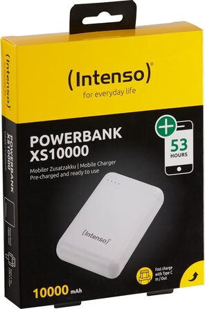 Powerbank Intenso 10000mAh XS - білий, для смартфонів, планшетів, MP3-плеєрів та цифрових камер