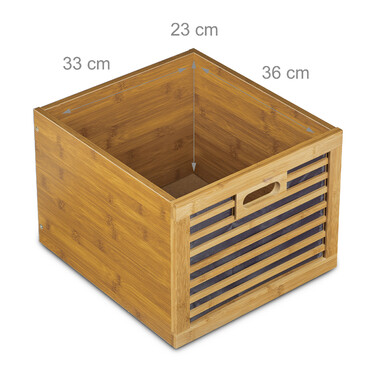 Relaxdays Bamboo Rolling Cart with Drawers