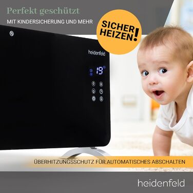 Конвектор Heidenfeld GK200 з Wi-Fi | 3 роки гарантії - електричний конвектор, 2000 Вт, до 40 м²