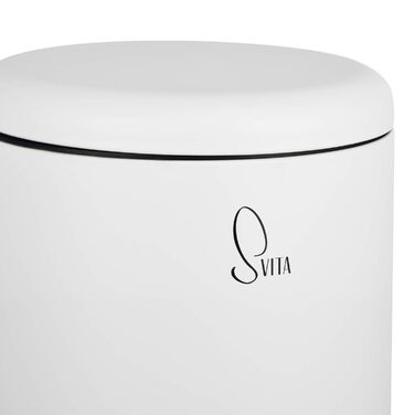 Сміттєве відро SVITA T20 з нержавіючої сталі, 20 літрів, з педаллю, для кухні (біле)