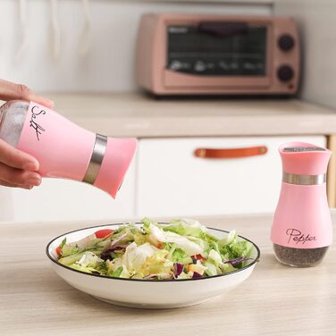 Набір солі та перцю (2 шт) з підставкою, скло та нержавіюча сталь, для кухні та кемпінгу