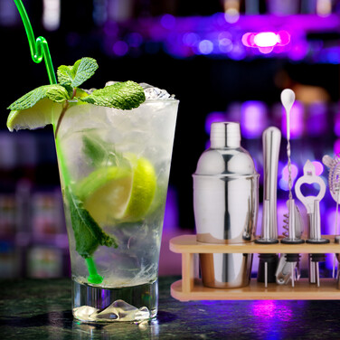 Relaxdays 12-Piece Cocktail Set with Stand