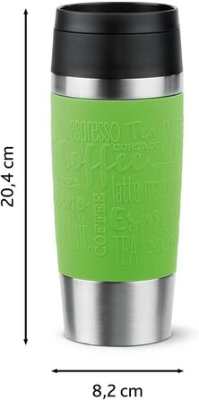 Термокружка Emsa N20202 Travel Mug Classic, 0.36 л, нержавіюча сталь, 4 години гаряче, 8 годин холодне, герметична, для подорожей