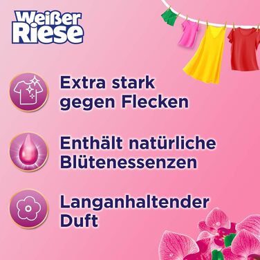 Гель для прання кольорових речей Weißer Riese Color Gel Aromatherapie Floral Sensation з орхідеєю, 6х22 прань, для сяючої чистоти та аромату
