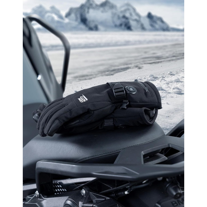 Обогревні рукавички KEMIMOTO з акумулятором 2500mAh, електричні зимові рукавички для чоловіків та жінок, рукавички з підігрівом та сенсорним екраном для катання на лижах, риболовлі, походів (Чорний, M)