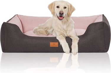 Knuffelwuff 14096-006 Dog Bed, Dog Basket, Dog Sofa, Dog Cushion, Dog Basket Cover Washable Tunnel XL (Black-Pink, L 120 x W 85 x H 25 cm)