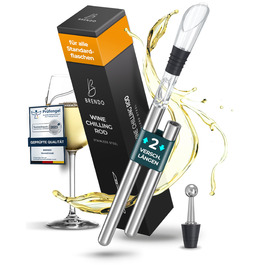 Охолоджувач для пляшок та шампанського Brendo Weinkühler з нержавіючої сталі (набір 2 шт.) | Охолоджувач для вина, шампанського, білого вина | Подарунковий набір для чоловіків та жінок