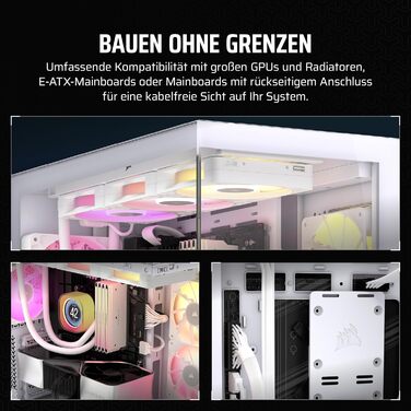 Корпус ПК CORSAIR 3500X Mid-Tower ATX з панорамним склом, білий, з 3 вентиляторами RS120, сумісний з перевернутим розташуванням материнської плати