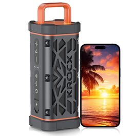 Bluetooth колонка TRAVOR 45W, алюмінієвий корпус, IP68 водонепроникна, портативна, для саду, кемпінгу, будинку, стерео-з'єднання, 25 год роботи, сірий