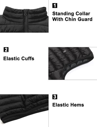 Жіночий теплий пуховий жилет itte Donkey Andy для туризму, подорожей та повсякденного носіння (Verdünner Schwarz, XS)