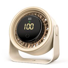 USB вентилятор Minthouz 3000mAh з LED-дисплеєм, 4 швидкості, поворотний, для офісу, спальні, на вулицю