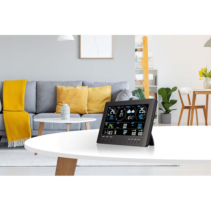 Метеостанція Bresser ClearView 7002586 з Wi-Fi та зовнішнім датчиком: Професійний 7-в-1 сенсор (вітер, вологість, температура, опади, УФ-індекс, освітленість), чорна