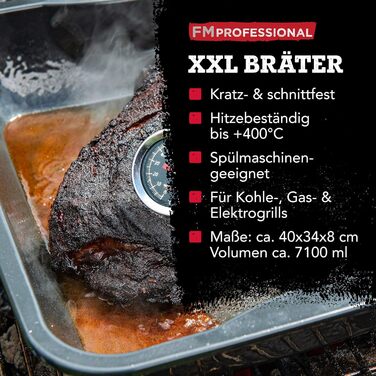 Набір з 2 емальованих сталевих форм FMprofessional XXL від Fackelmann — багаторазові лотки для гриля та духовки, підходять для овочів і сиру