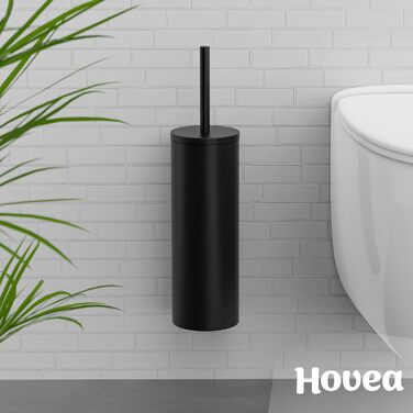 Набір щіток для унітазу Hovea (2 шт.) чорного кольору - силіконові та металеві, кріплення на стіну без свердління, тримач для щіток, WC3620 X2