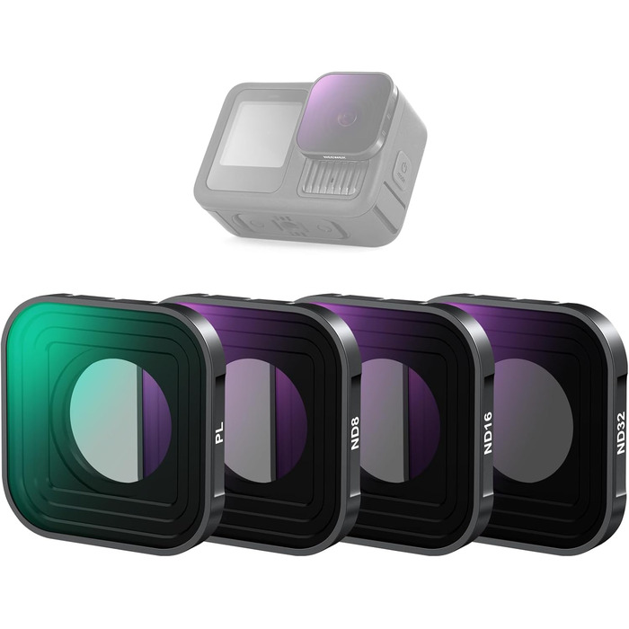 Фільтри NEEWER CPL ND для GoPro Hero 13/12/11/10/9 (6 шт.): CPL, ND8, ND16, ND32, ND64, ND1000. HD багатошарові поляризаційні фільтри нейтральної щільності для екшн-камери