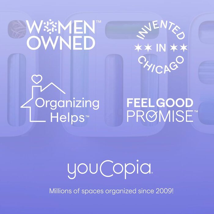 YouCopia DrawerFit органайзер для шухляд з регульованими перегородками, розсувний кухонний контейнер, білий з вкрапленнями