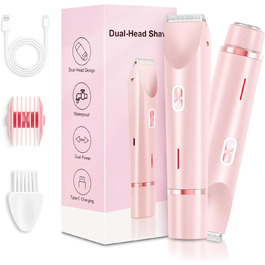 Електричний жіночий триммер Silky Splash 2-в-1 для бікіні та тіла, водонепроникний, USB, рожевий