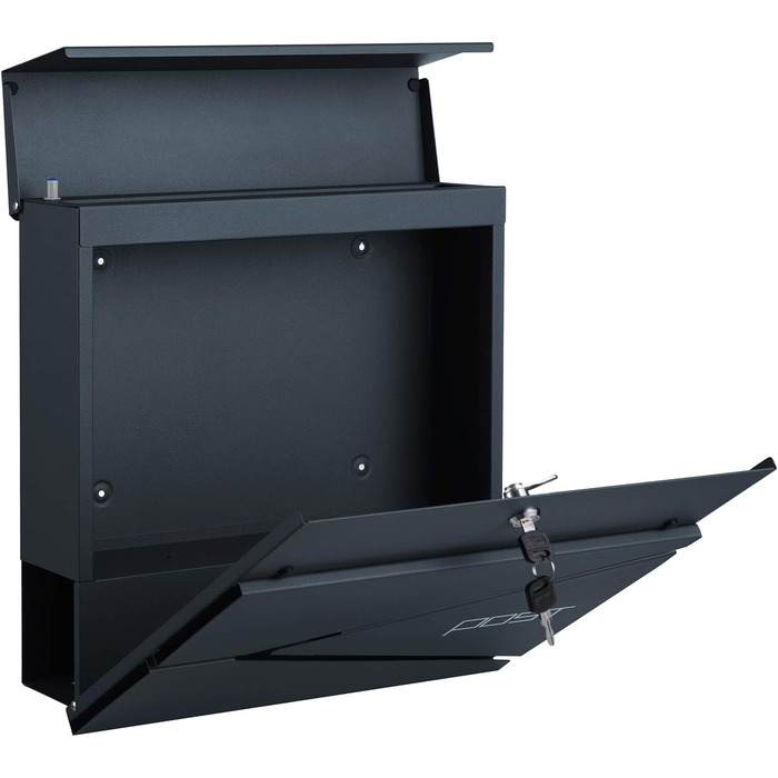Поштовий ящик настінний SONGMICS XXL, з замком та відділенням для преси, антрацит GMB051G02