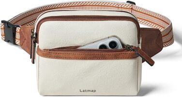 Women's Fanny Pack Small, Crossbody Bag Women's PU Leather Theft-Proof Bag Waterproof Belt Bag Women's Hip Bag for Outdoors, Travel, Cycling, Beige