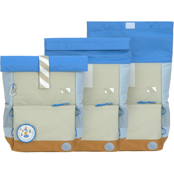 Дитячий рюкзак LÄSSIG з нагрудним ременем, 12 літрів, водонепроникний, Rolltop, зелений/блакитний