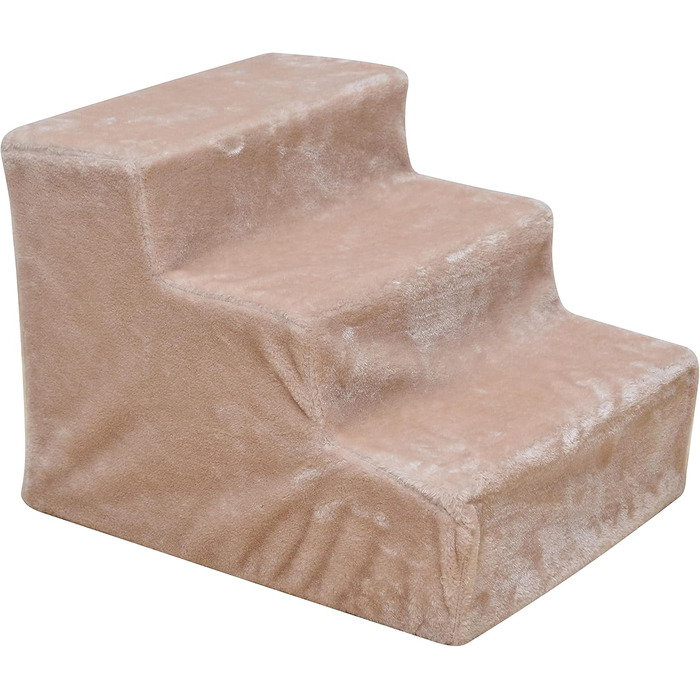 Сходинки для тварин ESTEXO: сходи для собак та котів, 3 сходи, плюшевий чохол, бежевий колір