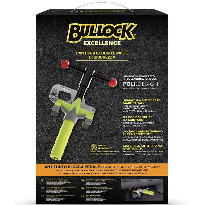 Замок протиугінний Bullock Excellence для автоматичної коробки передач, жовтий
