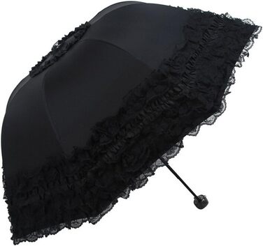 Жіночий дитячий парасолька від сонця та дощу FakeFace® з поліестеру, чорний, ручний, з UV-захистом