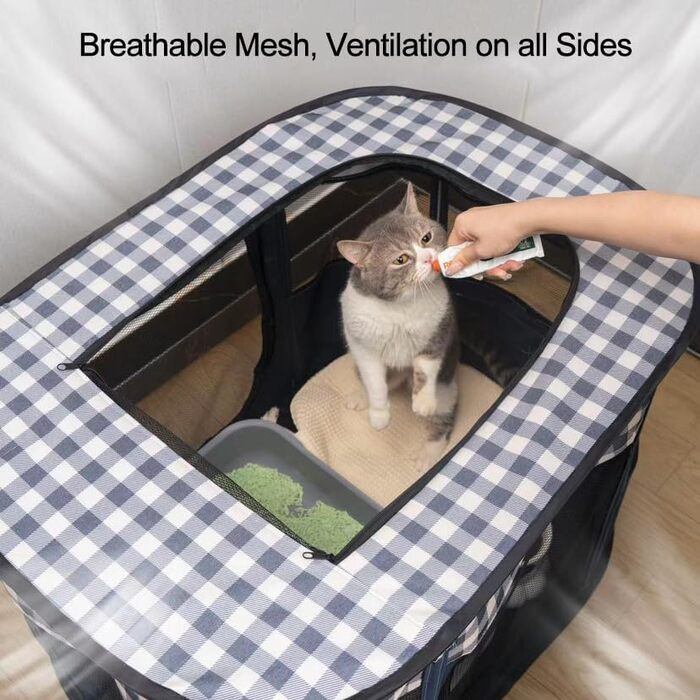 Розкладний вольєр для тварин, переносна переносна клітка для цуценят, собак, кошенят та котів, для використання в приміщенні та на вулиці, Pop-Up, розмір M, синій вольєр