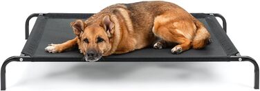 Dog bed made of Textilene fabric, (L) 100 x 76 cm, Black