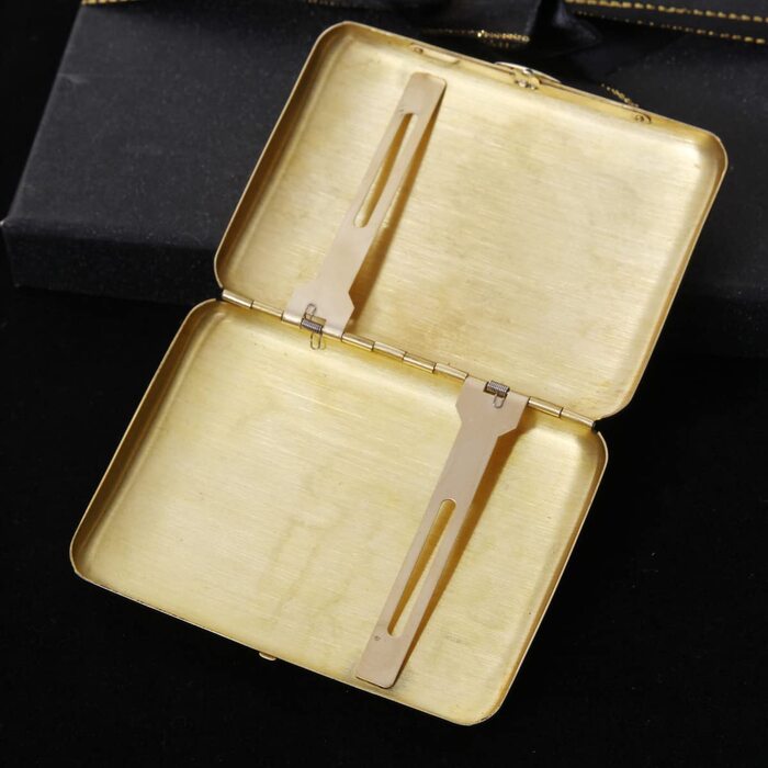 RWXCOW cigarette case for 16 cigarettes, 9.5x7 cm, gold