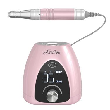 Електричний фрезер для нігтів Nagelfräser 6 в 1 з LED дисплеєм, 35000 об/хв, для манікюру, Shellac, Acrylgel, безпечний для початківців та професіоналів, рожеве золото