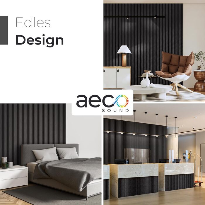 Акустичні стінові панелі з натурального дерева горіх та чорного фетру, 120x60 см, набір 2 шт. — 3D панелі для шумоізоляції та оздоблення стін