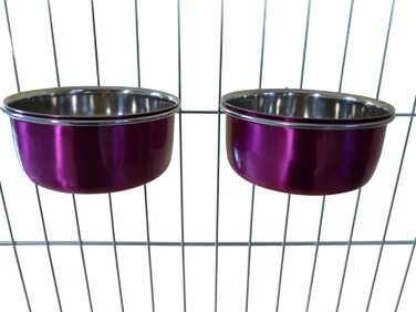 Миски для собак Ellie-Bo для фургонів, кліток або вольєрів, 1 пара (рожевий, 0.6L), маленькі