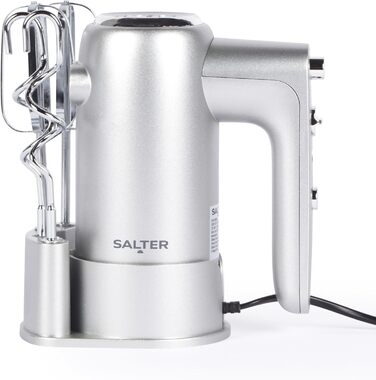 Міксер ручний Salter Aspen, електричний, 300W, 5 швидкостей, з турбо-функцією, срібний (UK-штекер)
