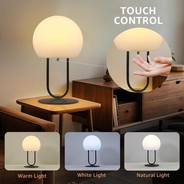 MALUX Акумуляторна настільна лампа LED, водонепроникна IP44, портативна, з димером, 3 режими світла, USB-C, для дому та вулиці