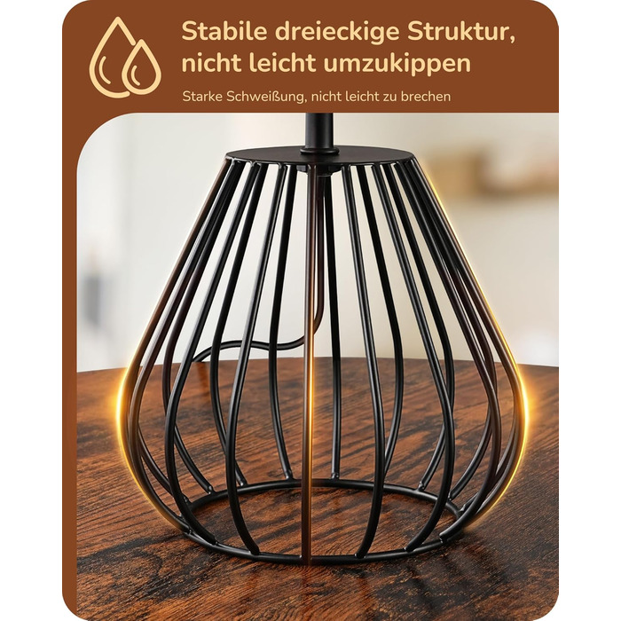 EDISHINE Настільна лампа, сучасний індустріальний дизайн, цоколь E14, вінтажна, для спальні/вітальні, бежево-чорна (тканинний кабель + чорний)