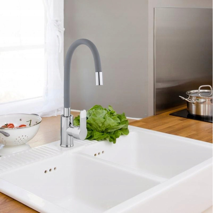 Змішувач для кухні стійкий Yoka Home ESPIA, сірий