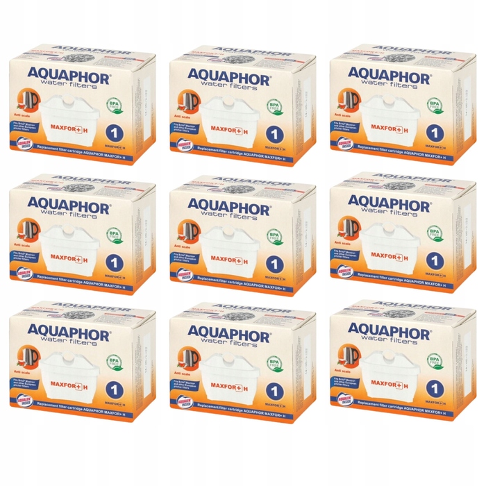 Смінний фільтрувальний картридж для глечика Aquaphor Maxfor+ H, 9 шт.