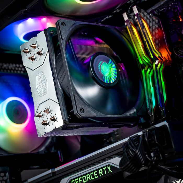 Кулер CPU Cooler Master Hyper 212 EVO V2 з підтримкою LGA1700, 4 теплові трубки, RGB-вентилятор SF120R, підтримка Push-Pull