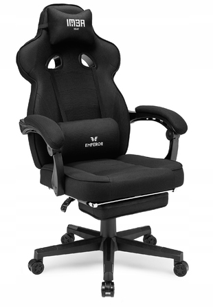 Ігрове крісло IMBA seat Emperor, тканина, чорне