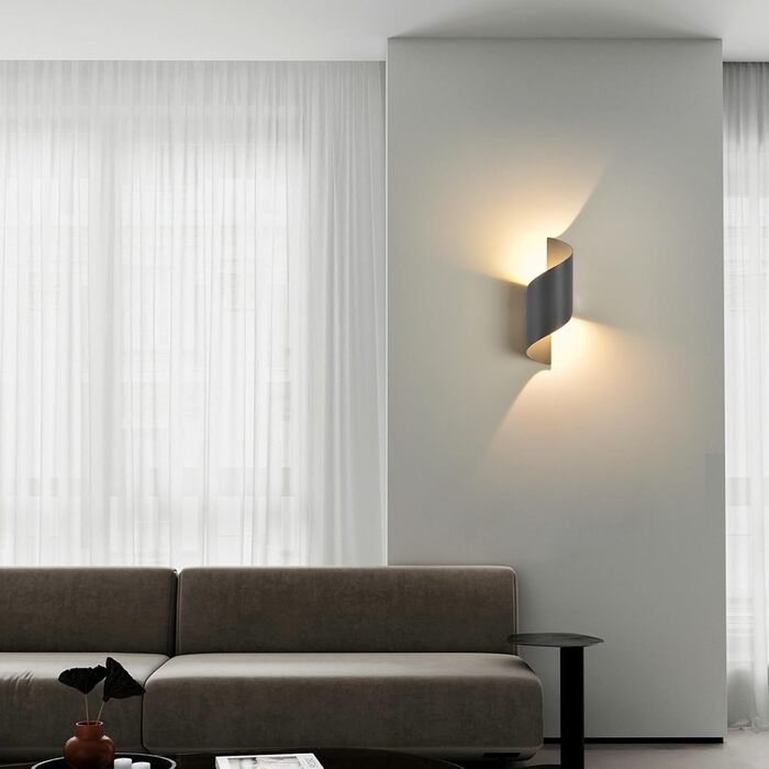 LED вулична/внутрішня бра, 10W, IP65, тепле світло 3000K, вуличні бра, сучасні декоративні світильники Up Down для саду, вітальні, спальні, антрацит