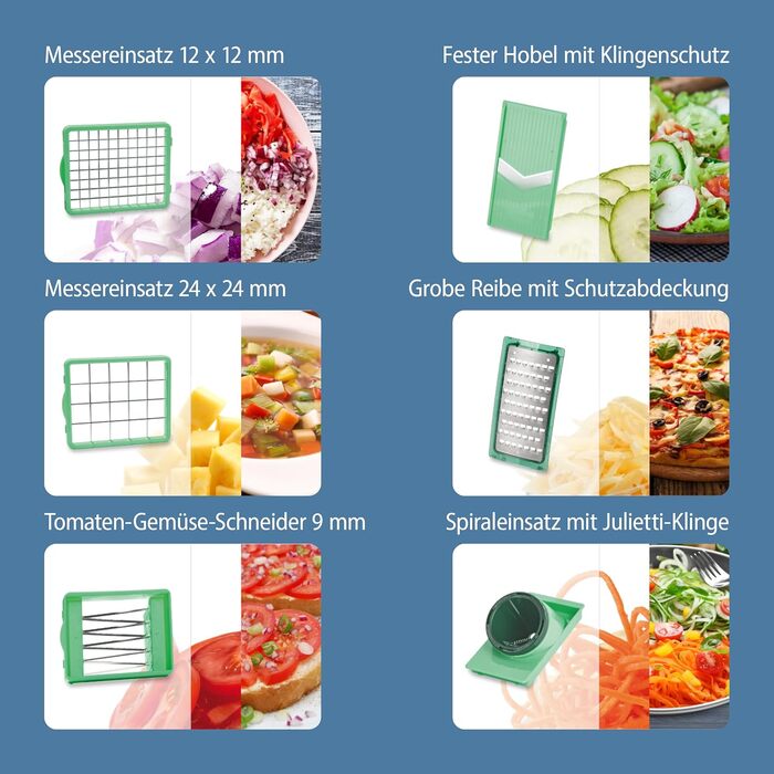 Набір Nicer Dicer Chef від Genius (15 частин): овочеріз, фруторіз, шинкувальник, подрібнювач, овочевий терт, мандоліна, зелень