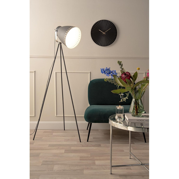 Karlsson KA5642WD Table and Wall Clock XL Flip Clock Wood 17.5 x 37 x 9 cm (Ø 50 cm, Steel Black)